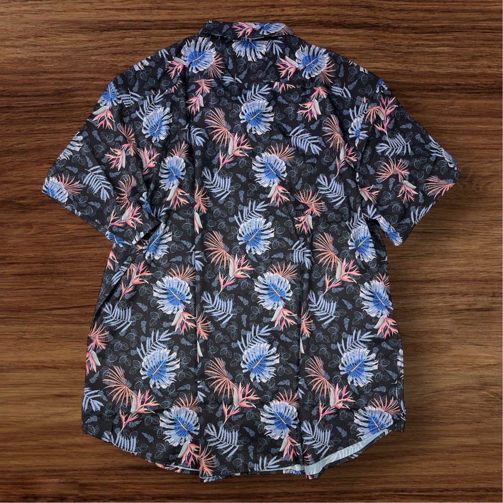 Con.Struct Men’s Black Floral SS Button Down Shirt. Slim Fit Stretch. Size 3XL - Picture 3 of 8
